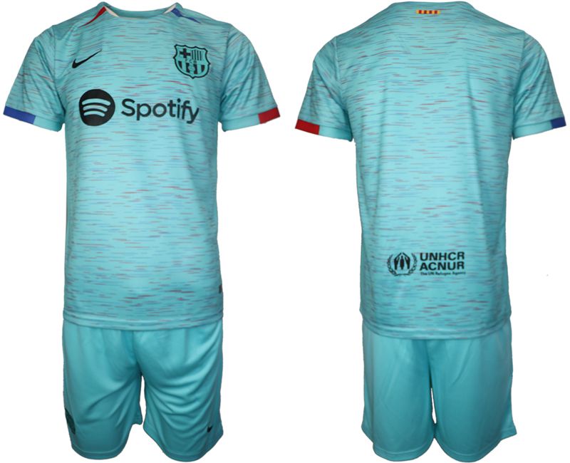 Men 2023-2024 Club Barcelona away blank blue Soccer Jersey->barcelona jersey->Soccer Club Jersey